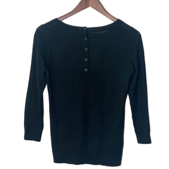 Loft Wool Blend Button Back Crewneck Sweater - Picture 2 of 4